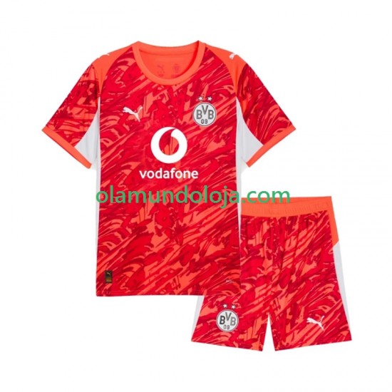 Camisola Borussia Dortmund Guarda-redes Criança Equipamento Segundo 2025-2026 Manga Curta